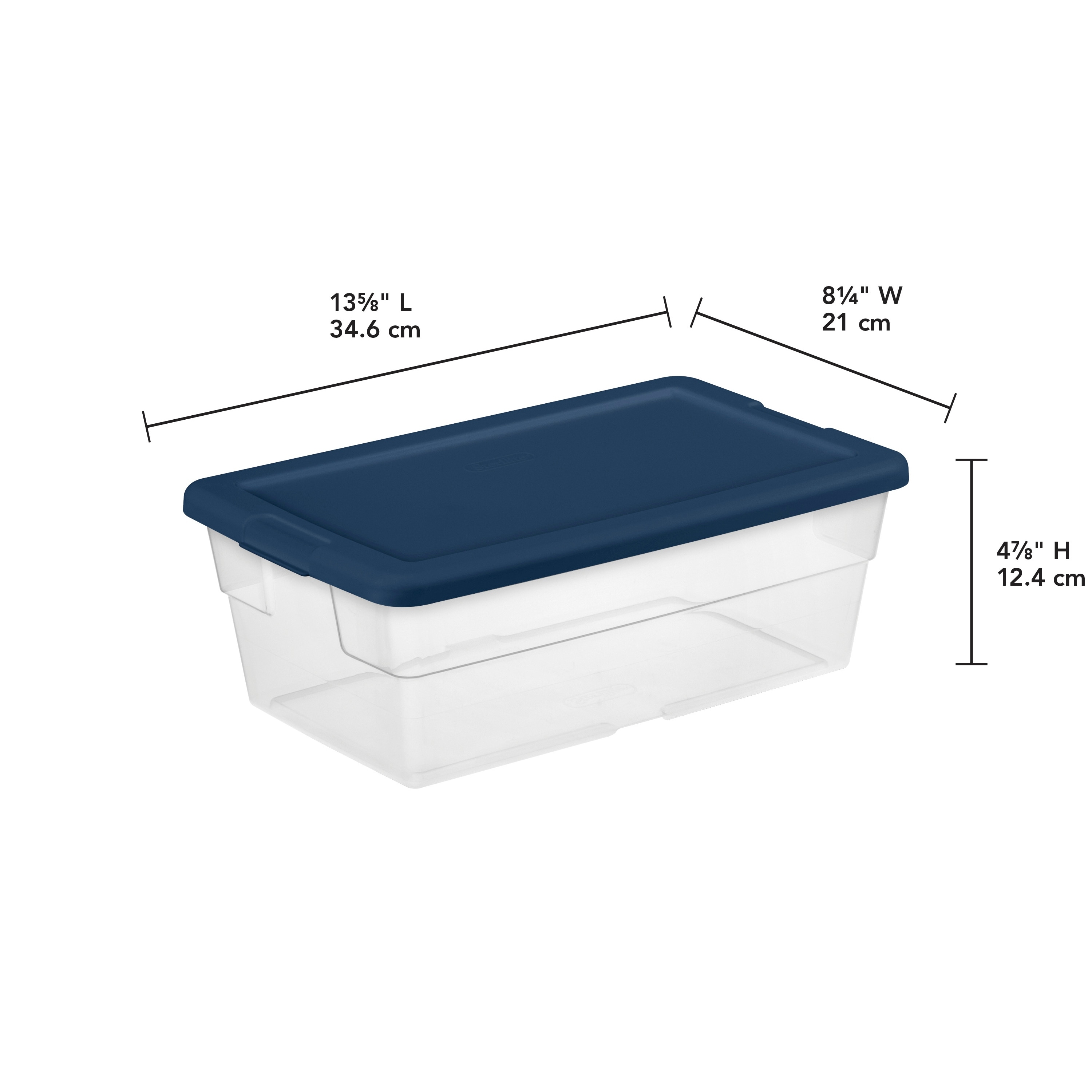 https://ak1.ostkcdn.com/images/products/is/images/direct/1fb31b111b1718d46799b2c219ded97ebba4e56d/Sterilite-Stackable-6-Qt-Storage-Box-Container%2C-Clear%2C-Marine-Blue-Lid-%2830-Pack%29.jpg
