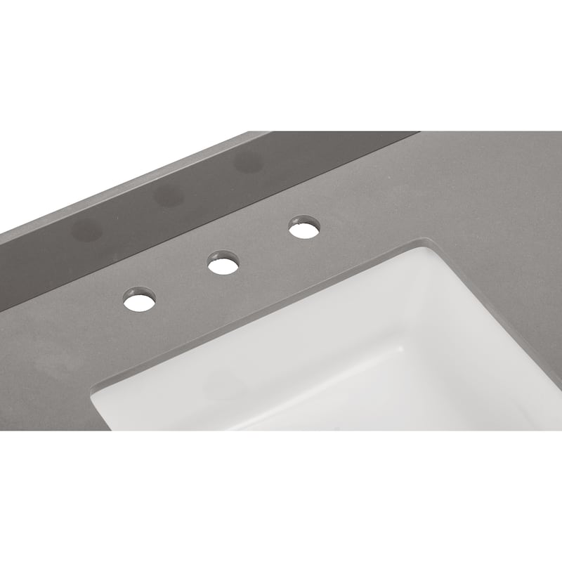 Altair Madrid Bathroom Vanity Countertop in Concrete Grey with White Sink without Vanity