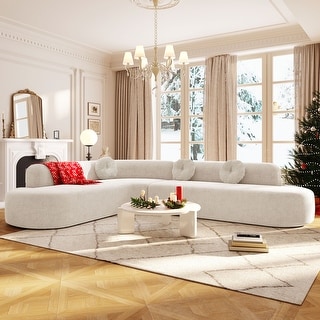 Christopher Knight Home - Mirod 122'' Extra Large Sectional Sofa with Elegant Curved Design and Plush Round Cushions