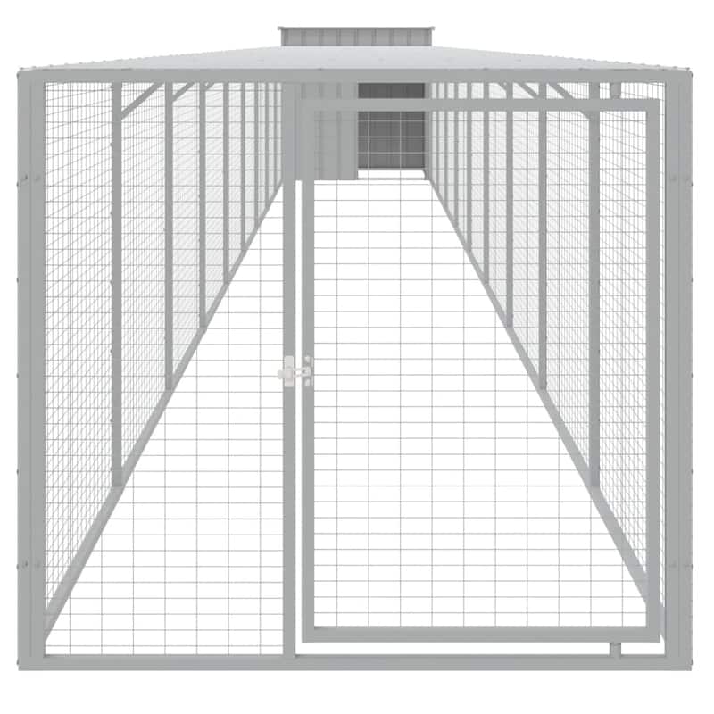 vidaXL Chicken Cage with Run Light Gray/Anthracite multisize Galvanized Steel