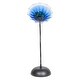 preview thumbnail 5 of 3, Fiore Bloom 23 IN Tall Blue Flower Art Glass Sculpture with Metal Stand