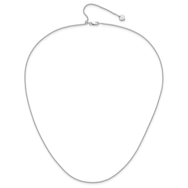 Curata 925 Sterling Silver Adjustable 1.3mm Rolo Chain Necklace