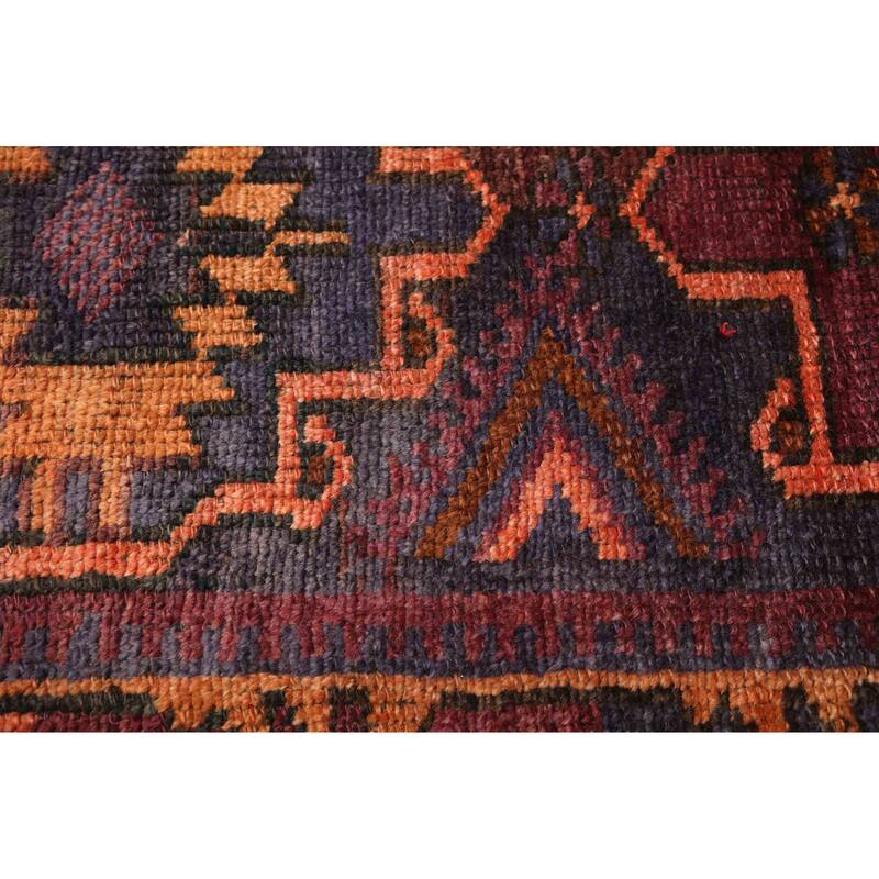 ECARPETGALLERY Hand-knotted Melis Vintage Dark Burgundy Wool Rug - 4'8 x 8'0
