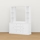 preview thumbnail 7 of 14, Modern White Storage Cabinet with Adjustable Shelves and Drawers, Diaper Changing Table, Bookshelf, and Entryway Organizer