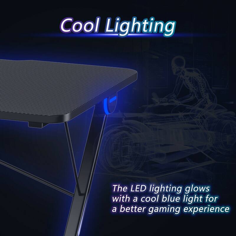 Gymax 43.5 inch Gaming Desk Z Shape Office PC Computer Desk Gamer