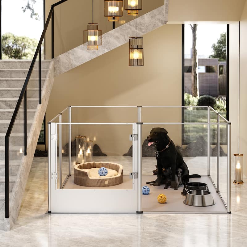 Acrylic Dog Playpen Fence Exercise Play Pen for Cats, Puppies, Rabbits