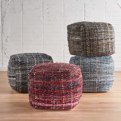Harris Handcrafted Boho Fabric Pouf by Christopher Knight Home
