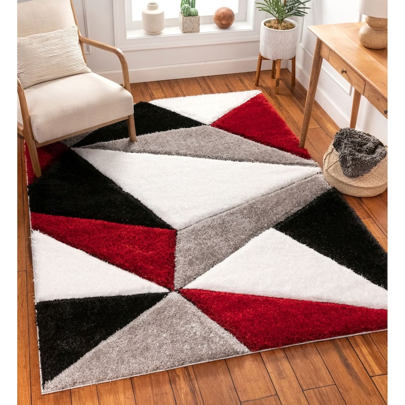 Well Woven San Francisco Venice Geometric Shag Area Rug