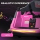 preview thumbnail 5 of 5, Aosom 12V Kids' Bumper Car, Remote Control, LED Lights, Pink