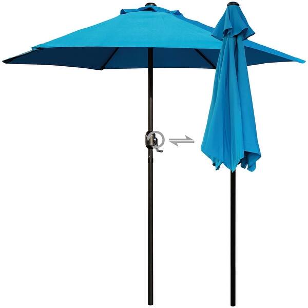 Shop Black Friday Deals On Davee Furniture 7 5 Round Patio Umbrella Outdoor Table Market Umbrella Aqua Blue On Sale Overstock 31721204