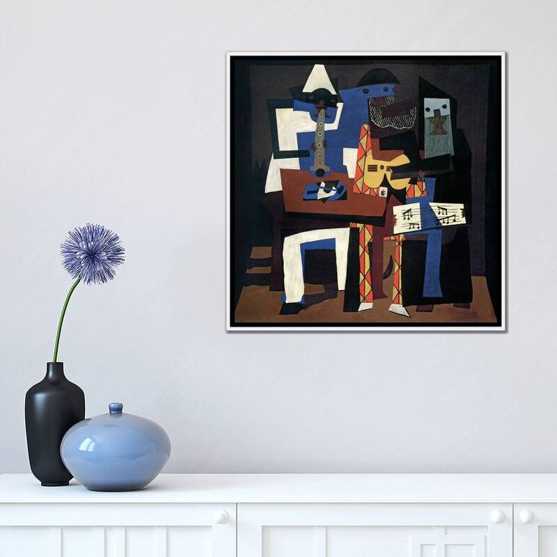 iCanvas "Three Musicians" by Pablo Picasso Framed Canvas Print