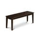preview thumbnail 3 of 1, East West Furniture Capri Dining Room Bench with Wood Seat, 51x15x18 Inch, (Finish Options)
