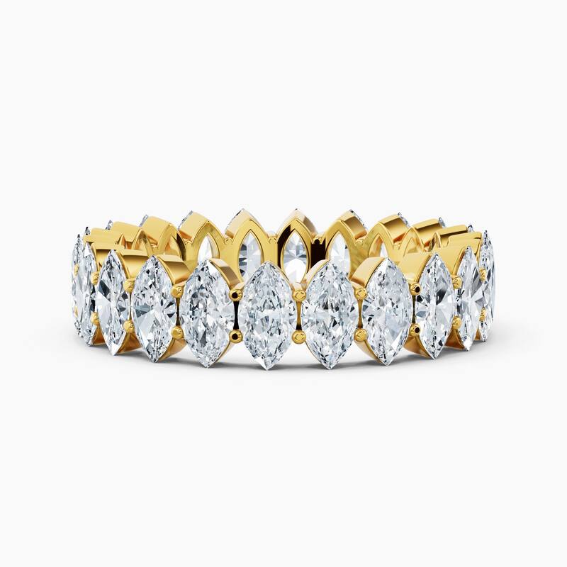 Auriya 14k Gold Marquise North-South Lab Grown Diamond Eternity Band 2.70 - 10.50 ct. tw. (F-G, VS) - 3.30 ct. wt. - 4 - Yellow