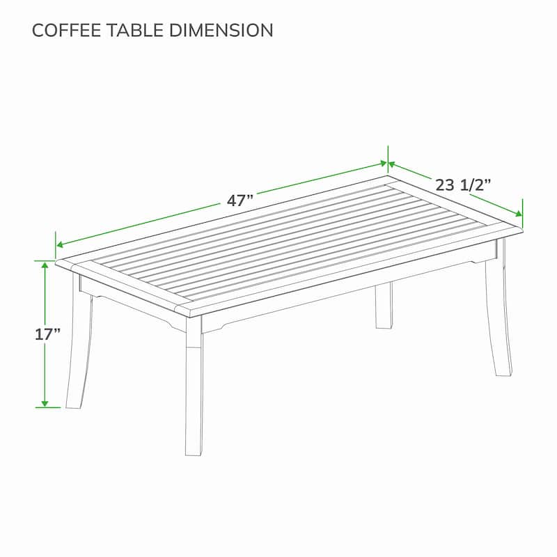 Cambridge Casual Chara Teak Outdoor Patio Coffee Table