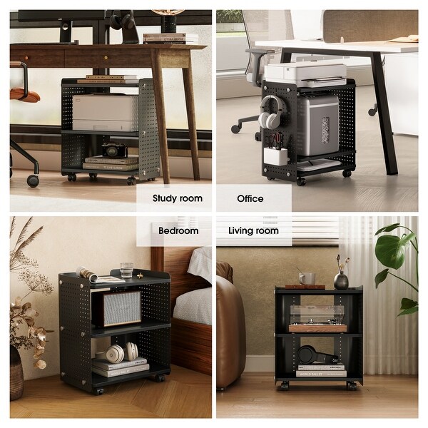 Fenge Printer Stand, 3 Tier Under Desk Printer Table - 17.8