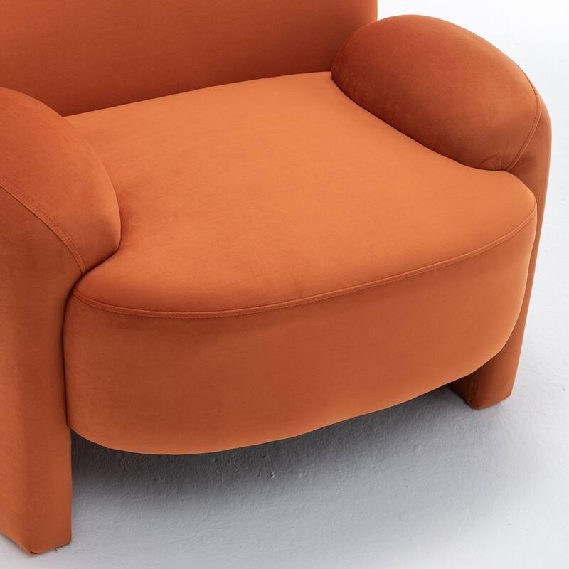 SEYNAR Modern Glam Velvet Thickened Seat Cushion Accent Chair Set of 2