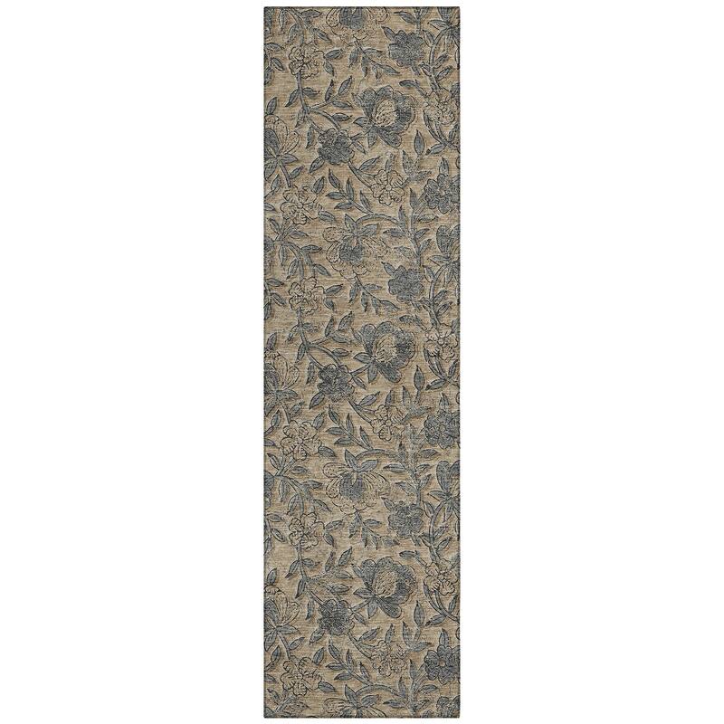Machine Washable Indoor/ Outdoor Chantille Floral Rug