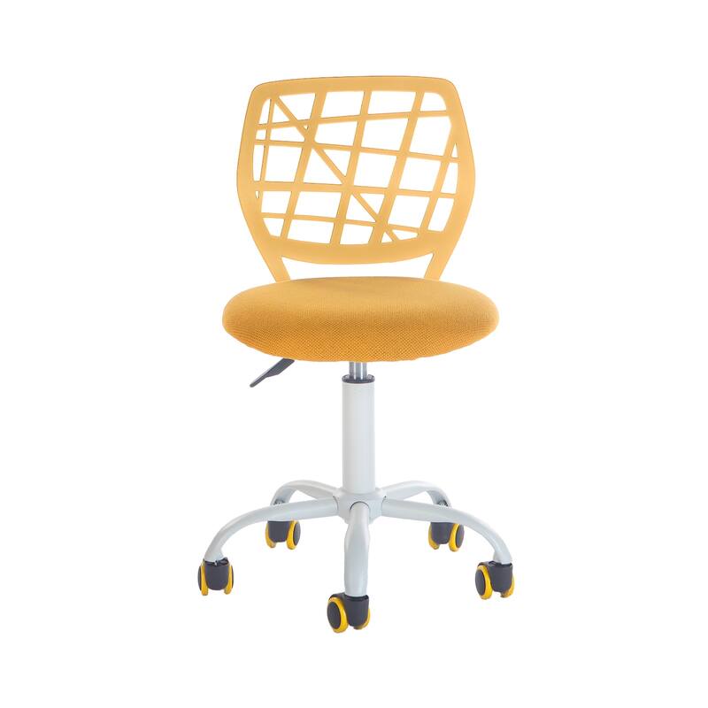 HomyLin Armless Home Office Task Chair Kids Desk Chair Mid-Back - Yellow