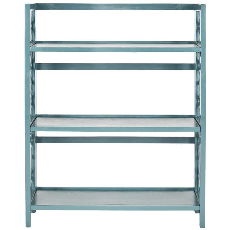 SAFAVIEH Henka Low Black Bookshelf - 33.5" x 13.4" x 42.5" - 34Wx13Dx43H - Teal