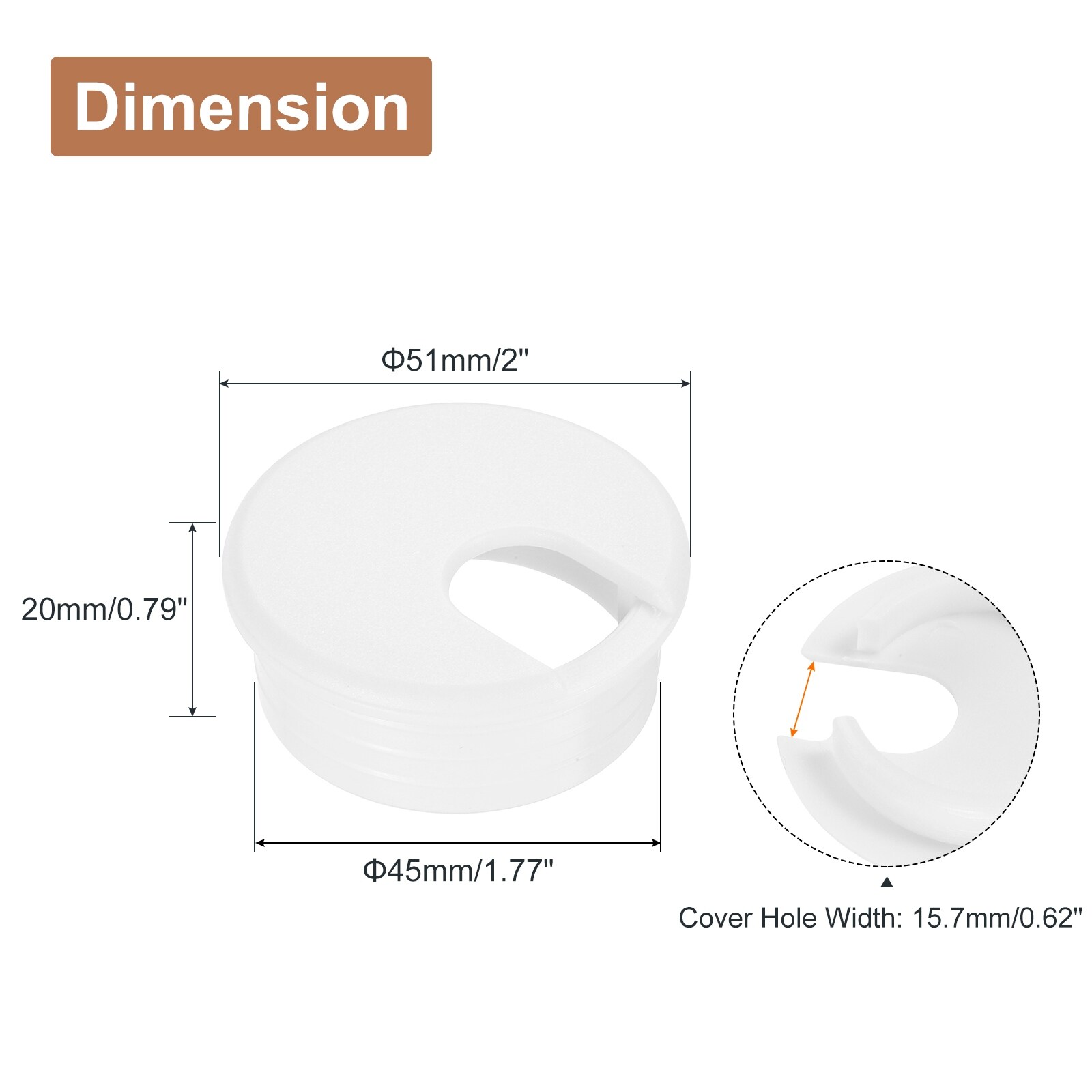 Cable Hole Cover ABS Desk Cable Wire Cord Grommet Hole Cover for Computer Desk