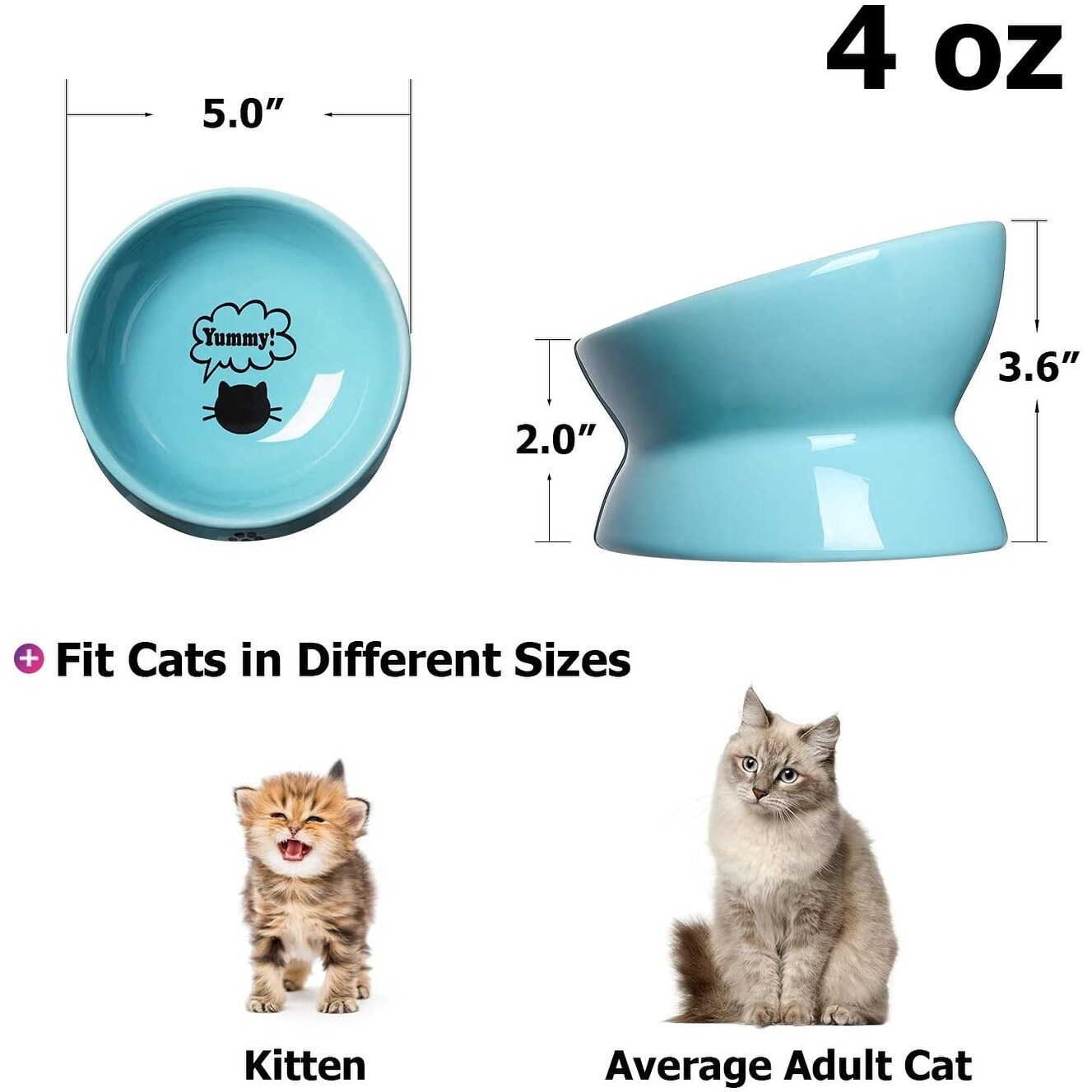 Mifoci 8 Pcs Bohemia TMA2 Elevated Cat Bowls Set Include 5.5 Inch