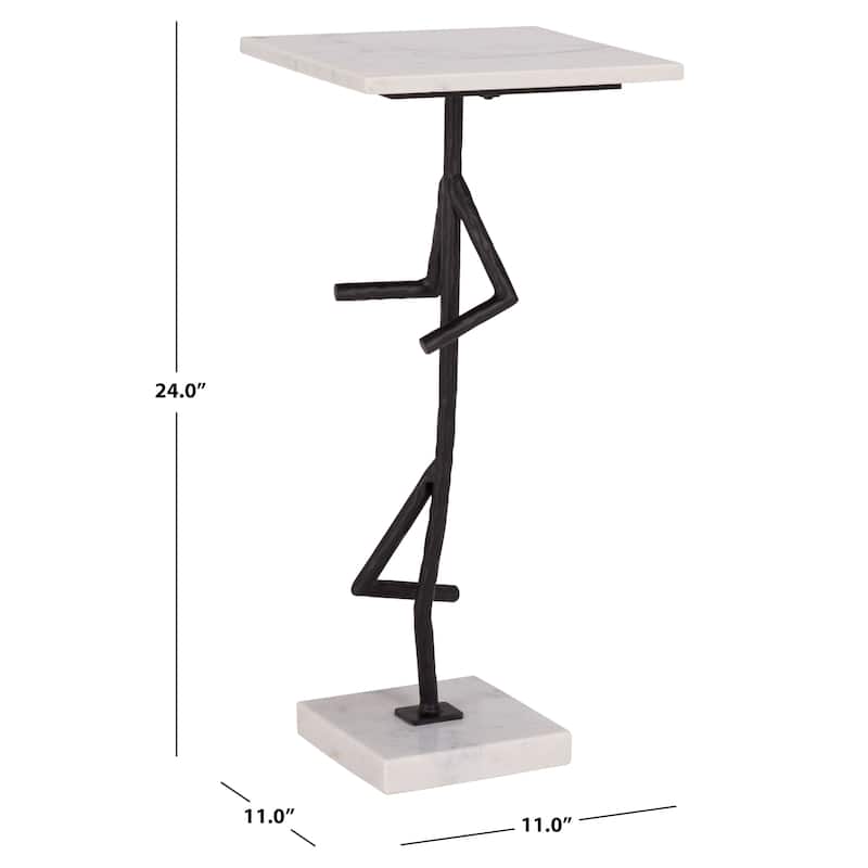 SAFAVIEH Home Warso Marble Side Table - 11"W x 11"D x 24"H