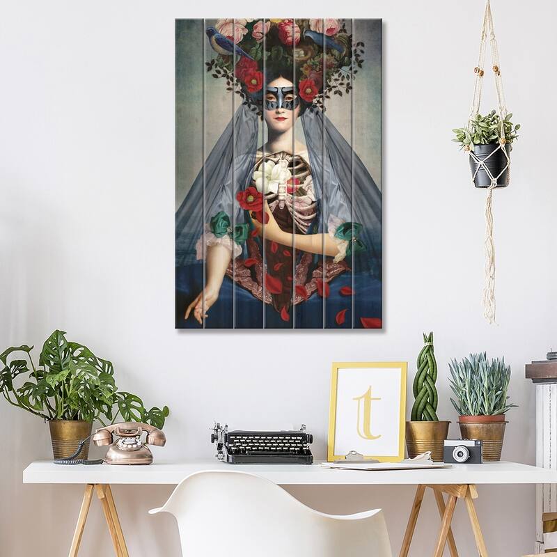 Dia de Los Muertos Print On Wood by Catrin Welz-Stein - Multi-Color