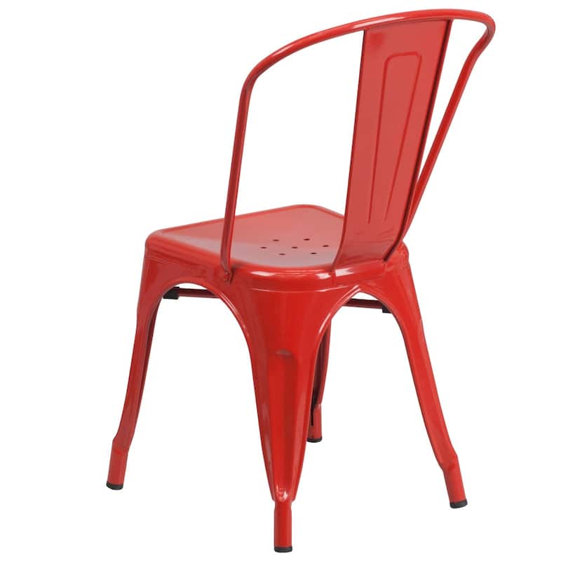 Metal Indoor/ Outdoor Stackable Bistro Chair (Set of 4)