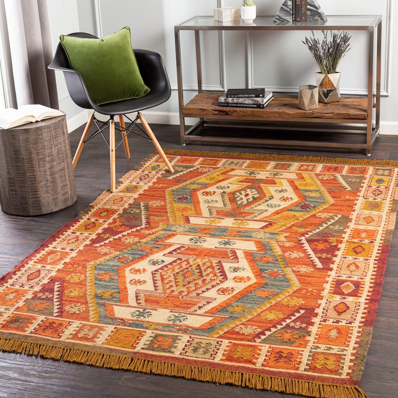 Artistic Weavers Merob Indoor/ Outdoor Bohemian Area Rug - 8' x 10' - Rust Multi