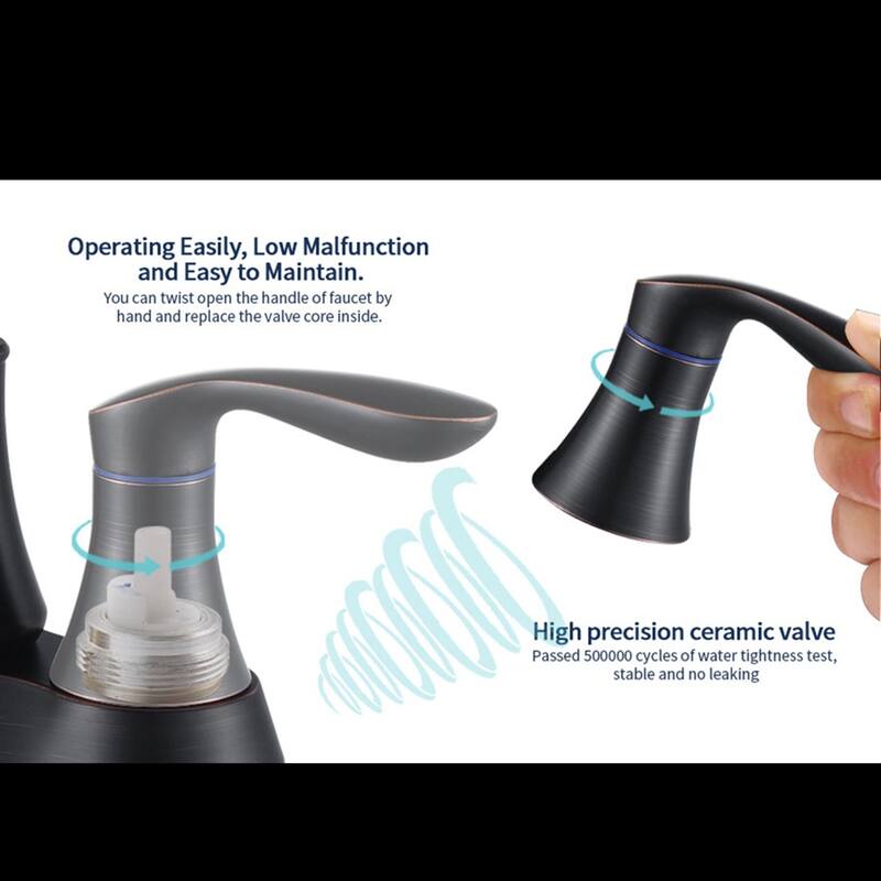 2-Handle Bathroom Vanity Sink Faucet with Pop-up Drain and Supply Hose