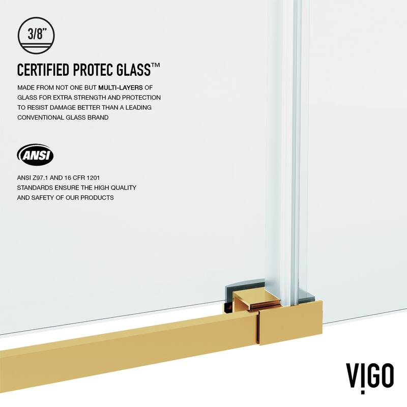 VIGO Hamilton 56" to 60" W x 68" H Frameless Sliding Tub Door