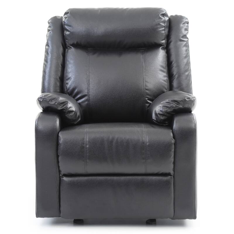 Reclining Upholstered Accent Chair with Padded Arms - 40" - Black