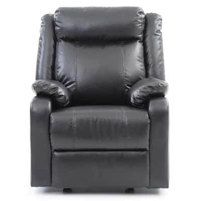 Reclining Upholstered Accent Chair with Padded Arms - 40" - Black