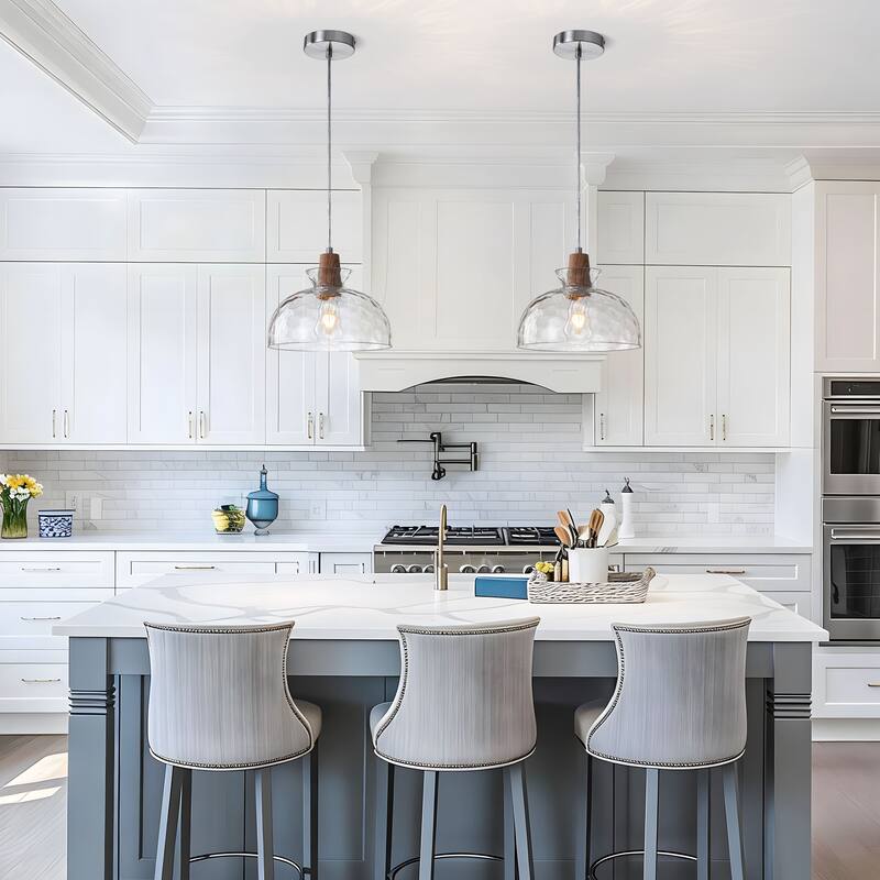 Starsky 1-Light Modern Hammered Ripple Glass Pendant