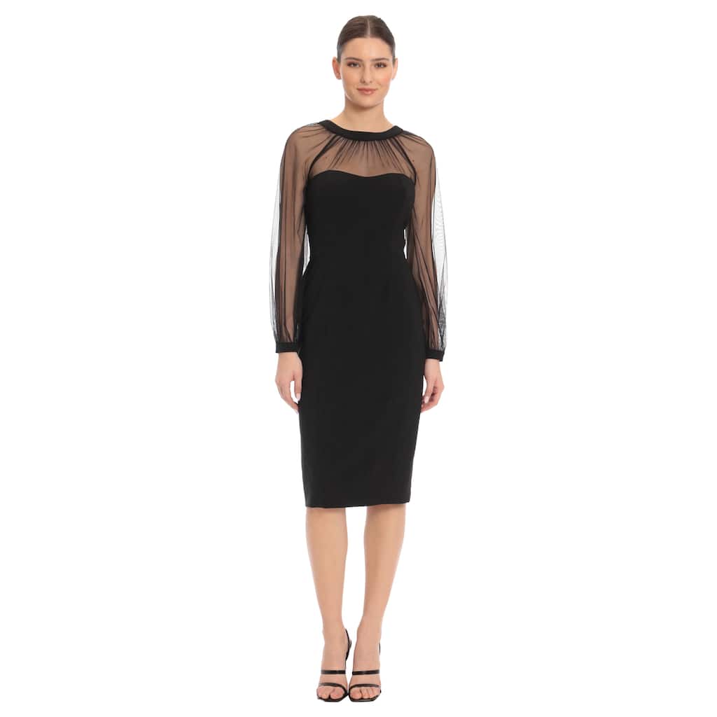 Maggy London Illusion Sleeve Midi Dress