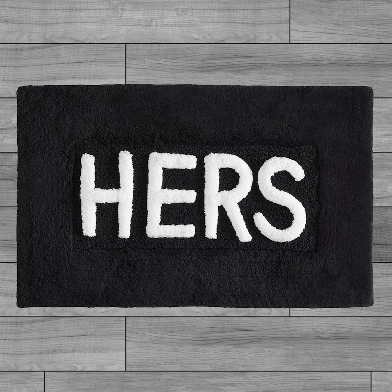 Jean Pierre Novelty Cotton Bath Rug - 21"x34" - "His" & "Hers"