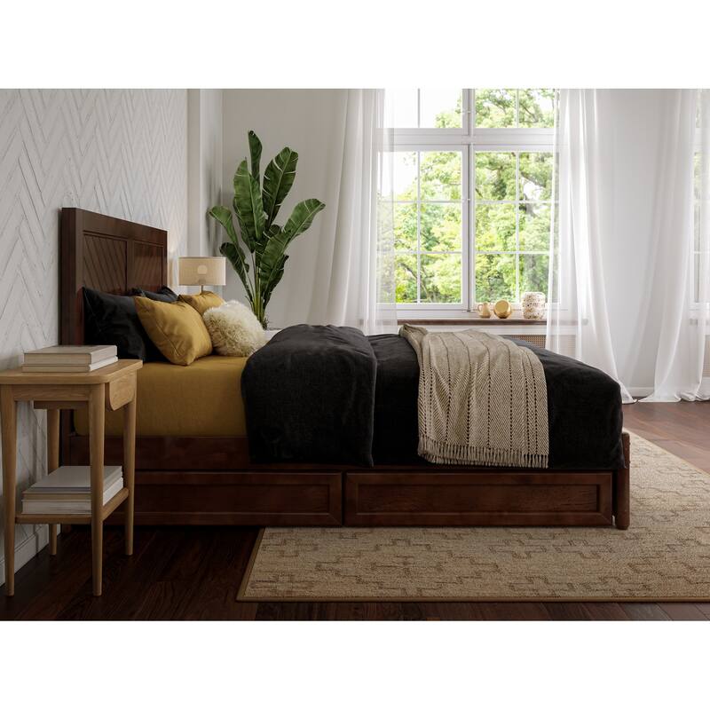 Clayton Platform Bed with Panel Footboard and Storage Drawers