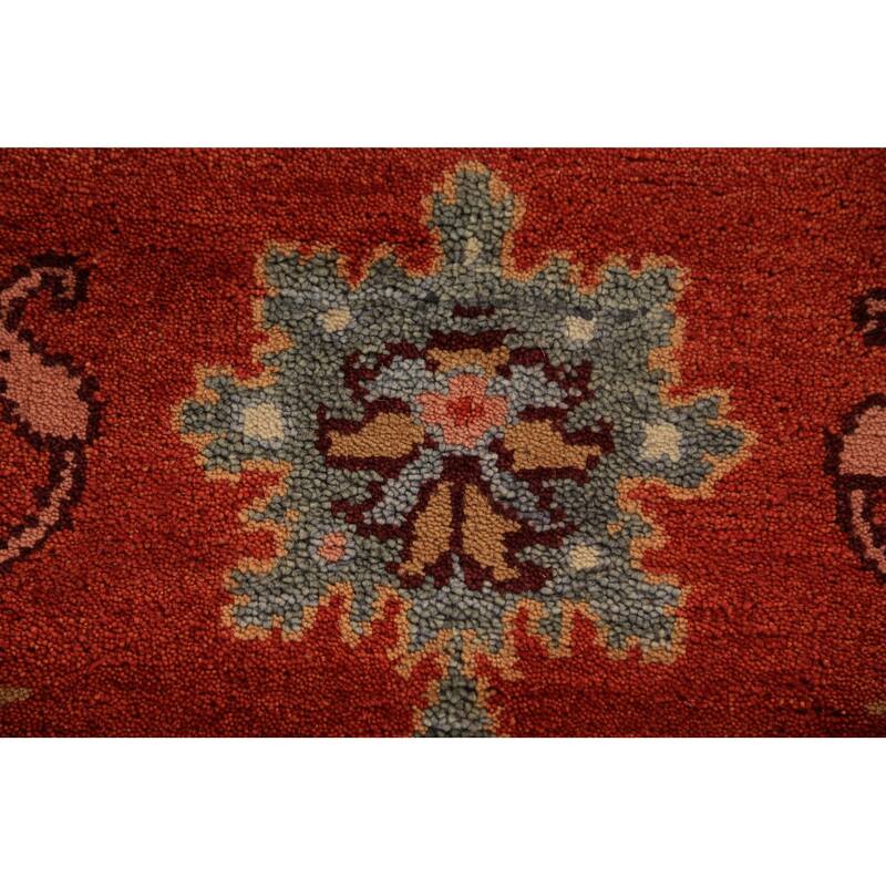 All-Over Floral Heriz Serapi Indian Area Rug Handmade Wool Carpet - 8'0"x 9'11"
