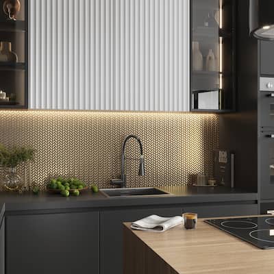 Apollo tile 12" x 12" Majeste Glossy Gold Glass Tile (9.75 sq ft/case) - 10 Pack
