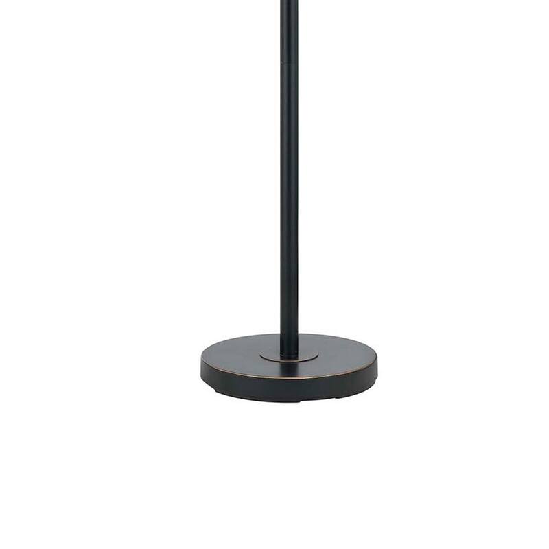 80 Watt Metal Floor Lamp with Dual Gooseneck and Uno Style Shades, Black