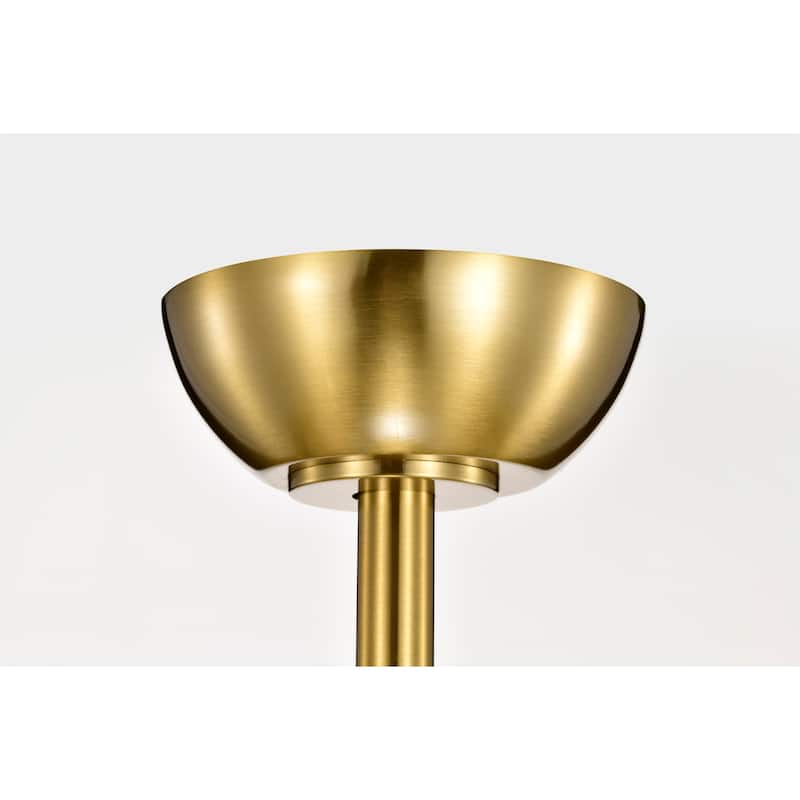 Sorcha Brass Finish Fandelier with Opaque Marbled Shade Remote Contol