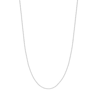 Curata 14k White Gold 1.8mm Diamond Cut Open Cable Chain Necklace (Lobster)
