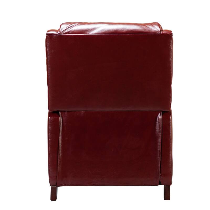 Brigida Cigar Genuine Leather Pushback Recliner with Nailhead Trim by HULALA HOME