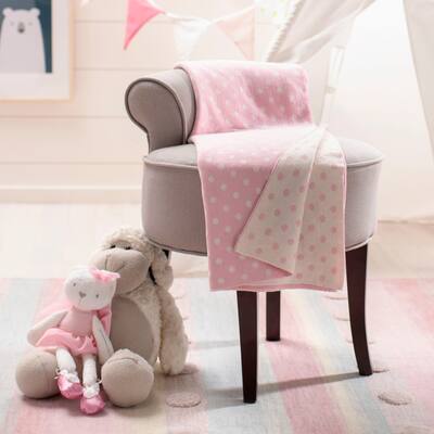 SAFAVIEH Baby Collection Dottie Throw - Pink / White - 32" x 40"