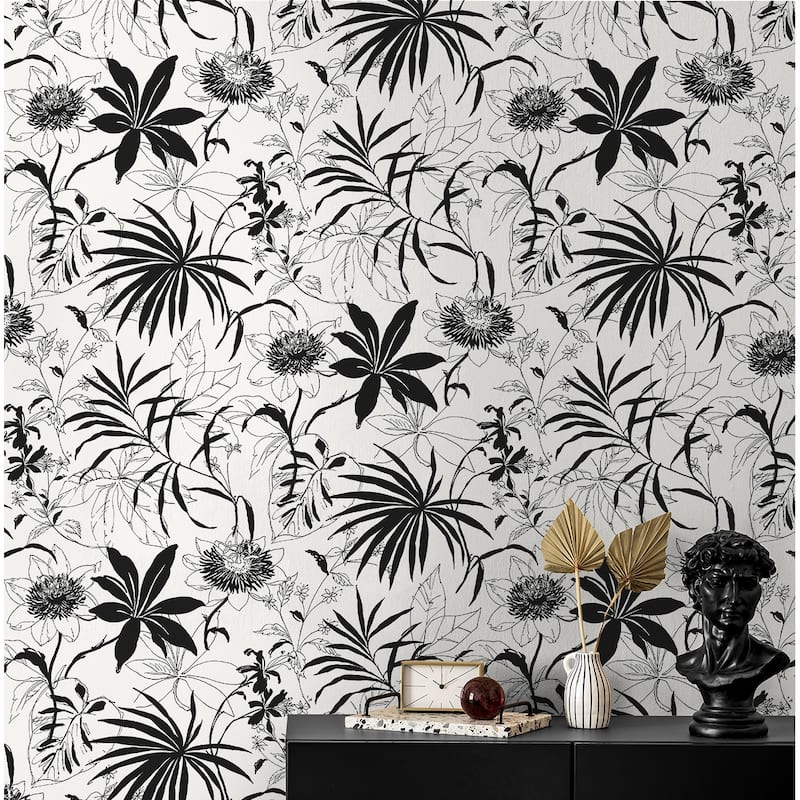 NextWall Tropical Garden Peel and Stick Removable Wallpaper - 20.5 in. W x 18 ft. L