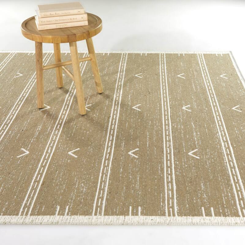 Congreve Moroccan Striped Indoor/Outdoor Area Rug - 7'10" x 10' - Tan
