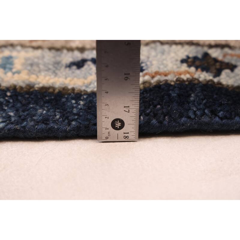 ECARPETGALLERY Hand-knotted Jules Serapi Dark Navy Wool Rug - 9'0 x 11'8