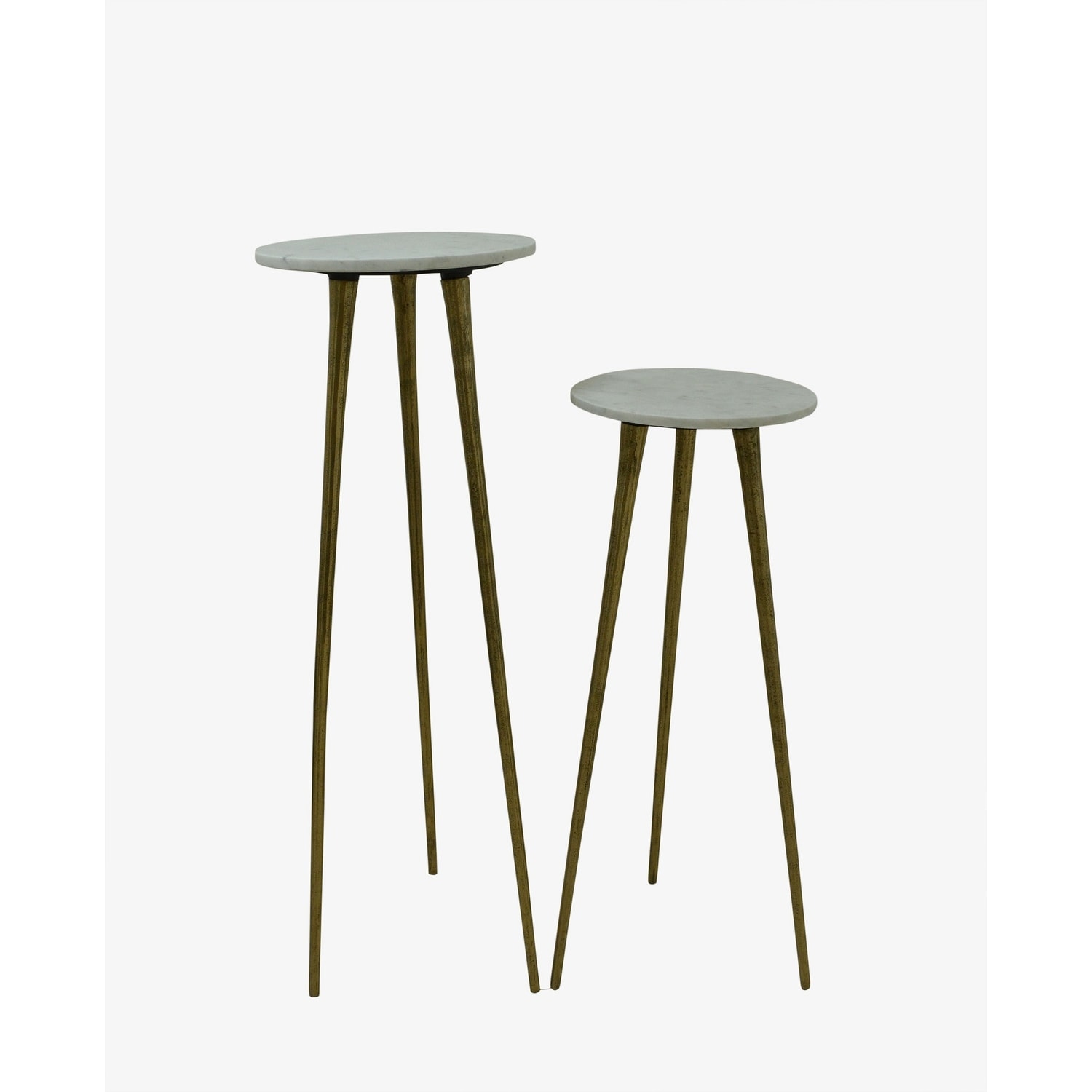 White Marble Top Peddital Set of 2