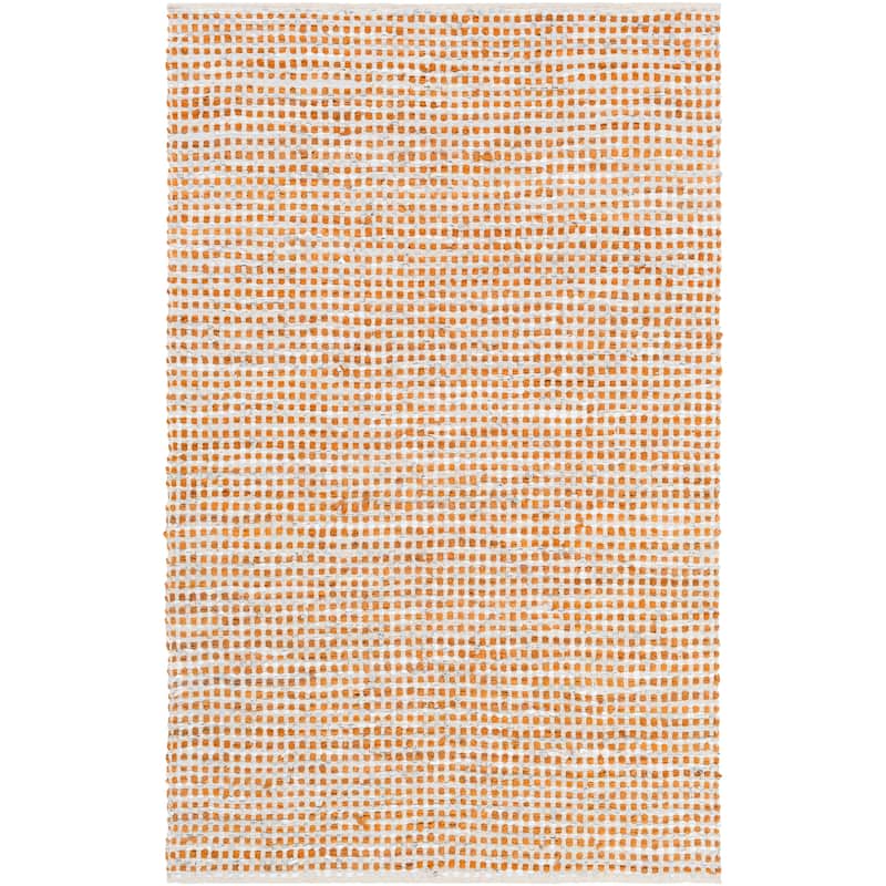 Livabliss Franklin Cotton/ Leather Area Rug