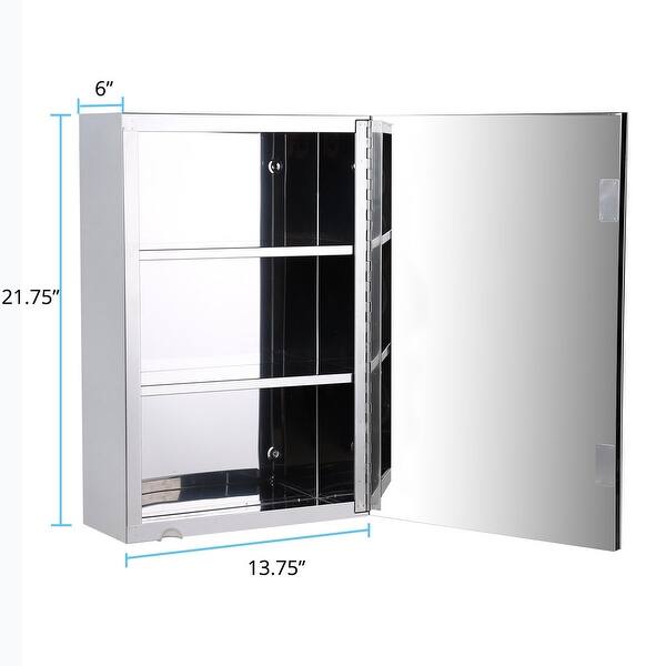 12 in. x 21.75 in. x 4 in. Mirrored Medicine Cabinet 12 in. x 21.75 in. x 4 in. Mirrored Medicine Cabinet